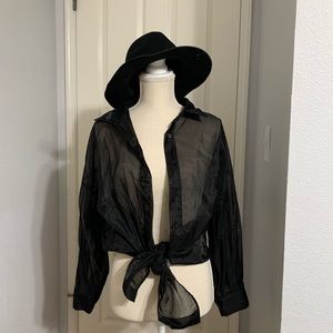 Oversized Sheer button down